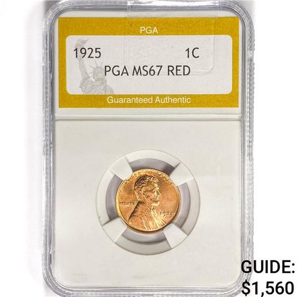 1925 Wheat Cent PGA MS67 RED