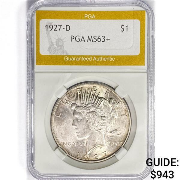 1927-D Silver Peace Dollar PGA MS63+