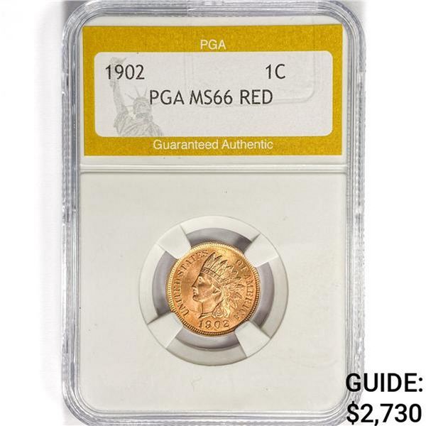 1902 Indian Head Cent PGA MS66 RED
