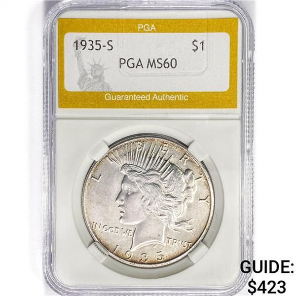 1935-S Silver Peace Dollar PGA MS60