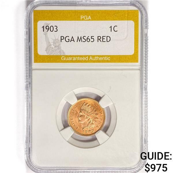 1903 Indian Head Cent PGA MS65 RED