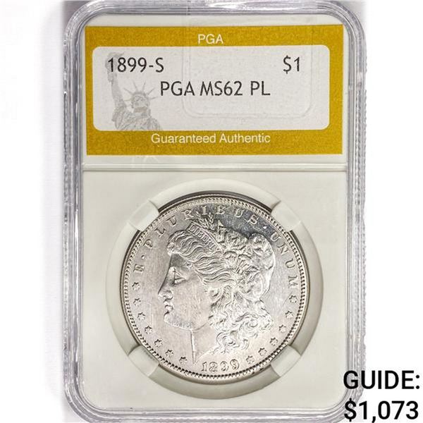 1899-S Morgan Silver Dollar PGA MS62 PL
