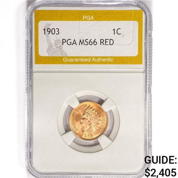 1903 Indian Head Cent PGA MS66 RED
