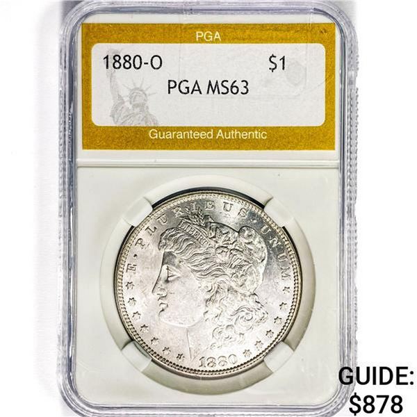 1880-O Morgan Silver Dollar PGA MS63