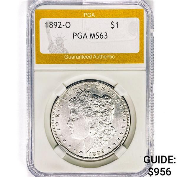 1892-O Morgan Silver Dollar PGA MS63