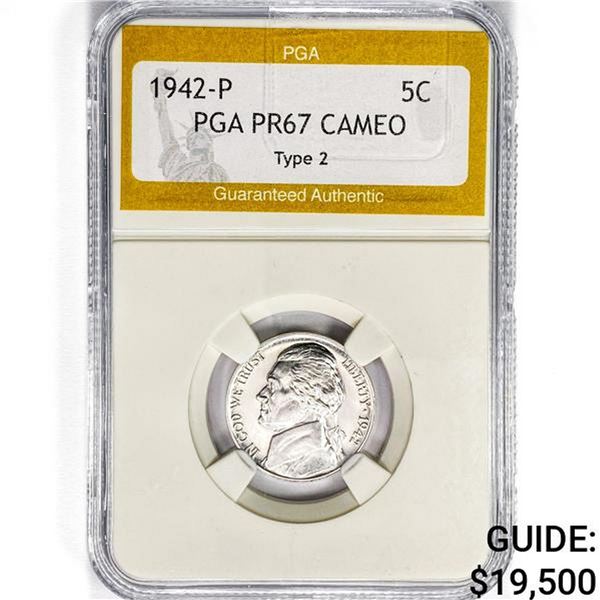 1942 Jefferson Nickel PGA PR67 CAMEO T2