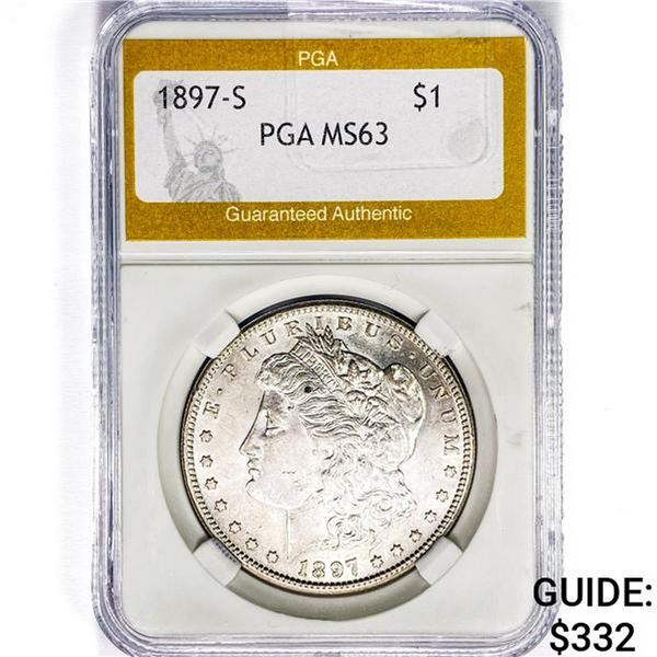 1897-S Morgan Silver Dollar PGA MS63