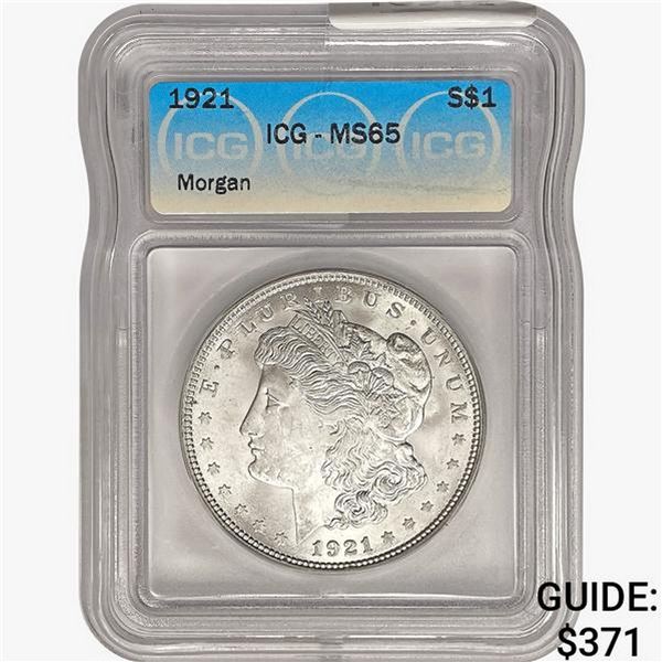 1921 Morgan Silver Dollar ICG MS65
