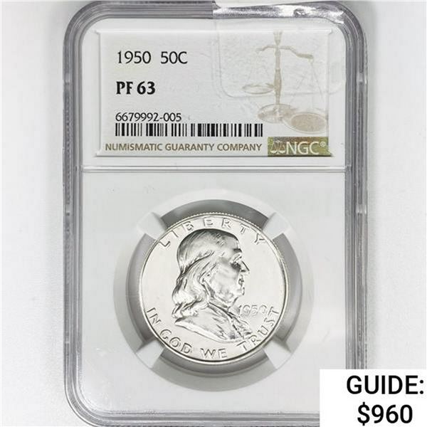 1950 Franklin Half Dollar NGC PF63