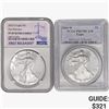 Image 1 : [2] American 1oz SILV Eagles PCGS/NGC PR67/69 UC/D
