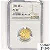 Image 1 : 1928 $2.50 Gold Quarter Eagle NGC MS62