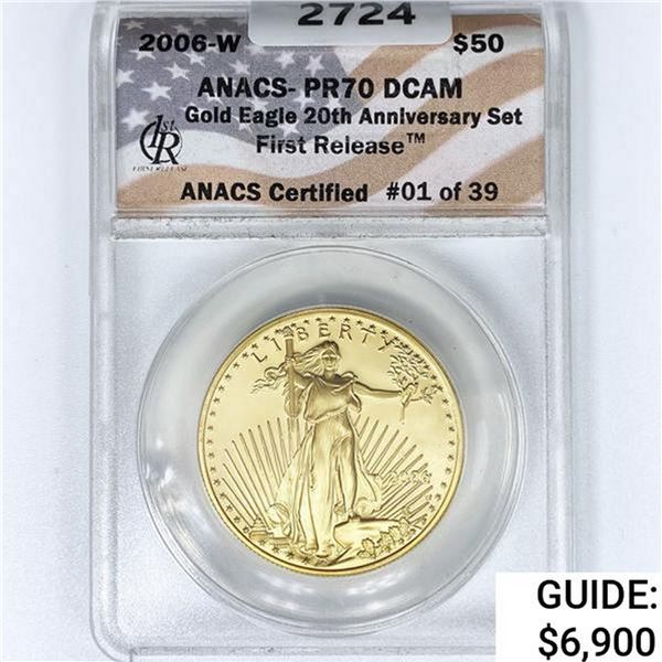 2006-W 1st Release $50 1oz. A.G.E. ANACS PR70 DCAM