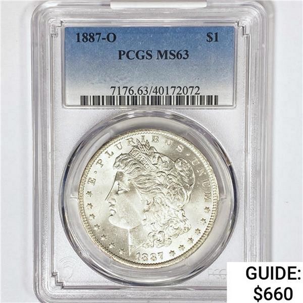 1887-O Morgan Silver Dollar PCGS MS63