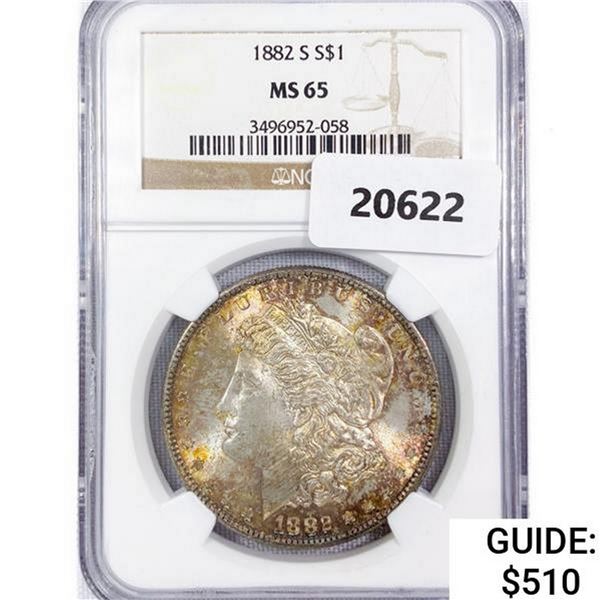 1882-S Morgan Silver Dollar NGC MS65