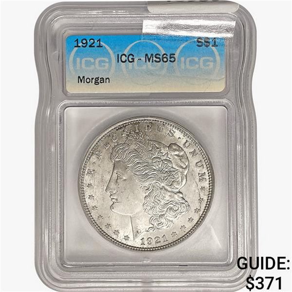 1921 Morgan Silver Dollar ICG MS65