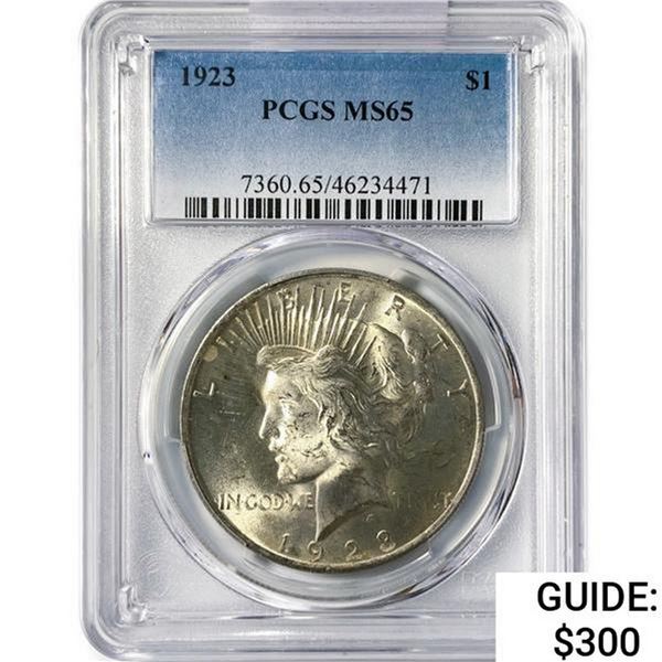 1923 Silver Peace Dollar PCGS MS65
