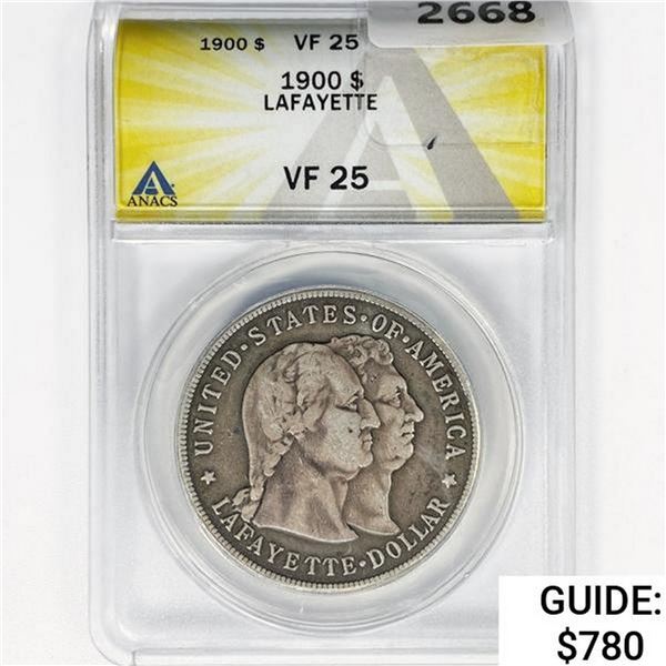 1900 Lafayette Silver Dollar ANACS VF25