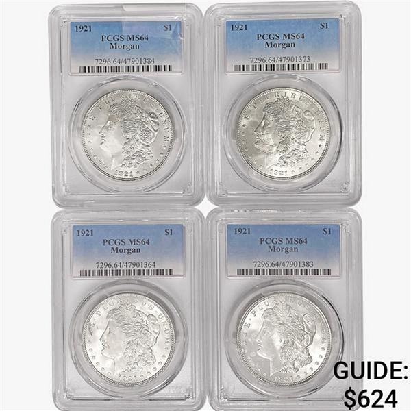 [4] 1921 Morgan SILV Dollars PCGS MS64