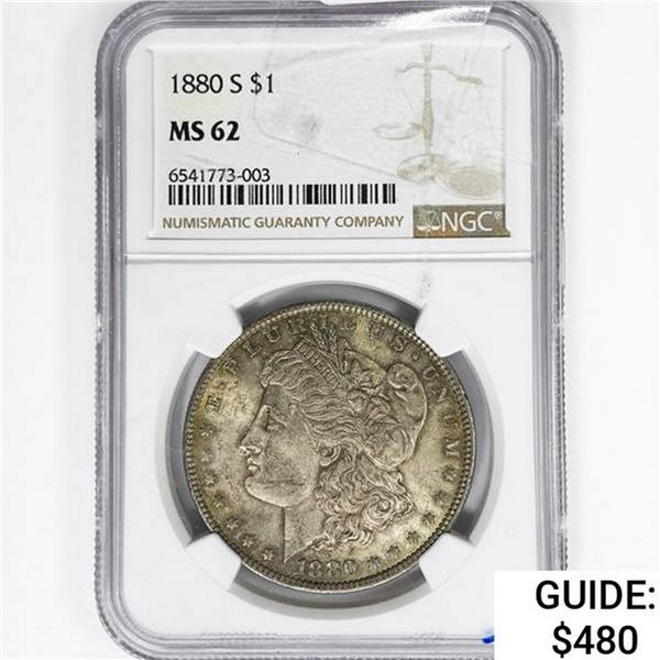 1880-S Morgan Silver Dollar NGC MS62