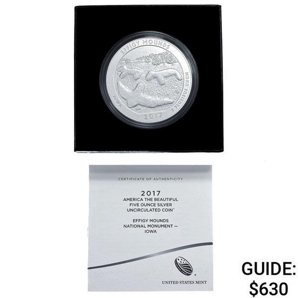 2017 Effigy Mounds 5oz Silver Round