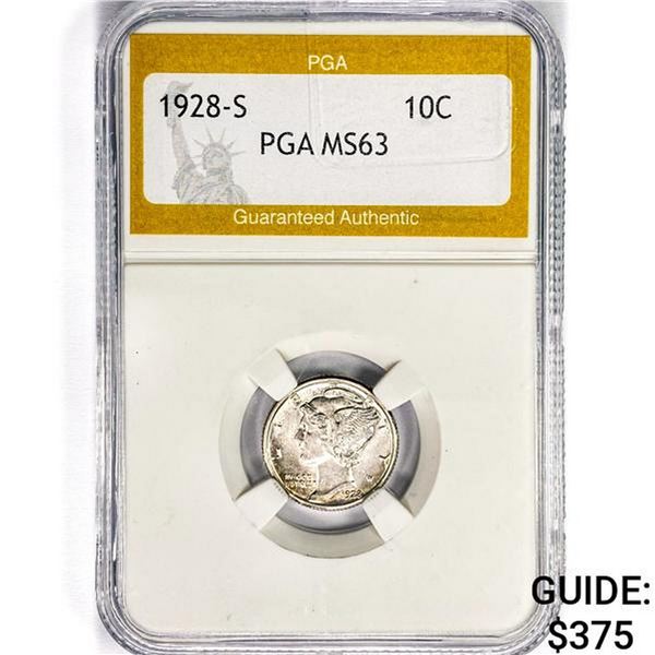 1928-S Mercury Silver Dime PGA MS63