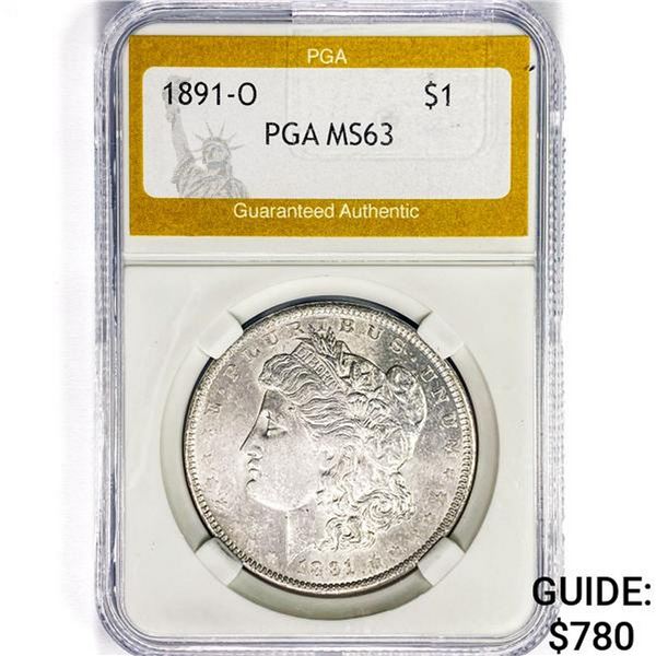 1891-O Morgan Silver Dollar PGA MS63