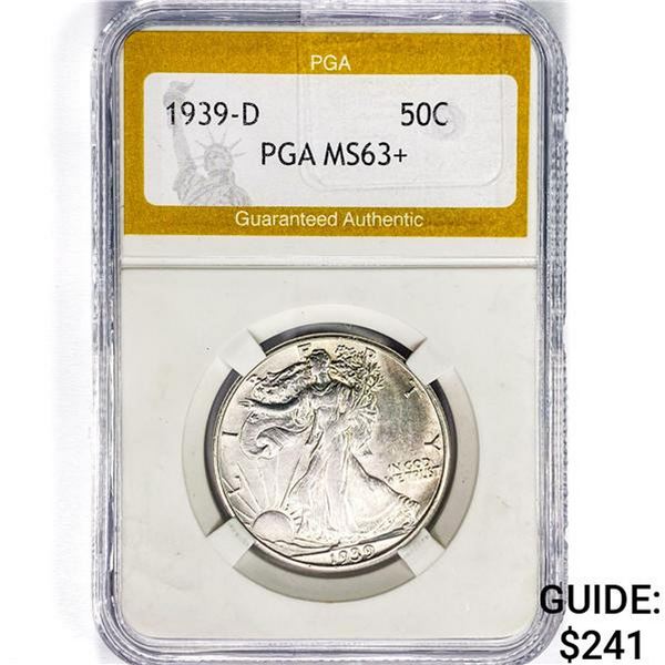 1939-D Walking Liberty Half Dollar PGA MS63+