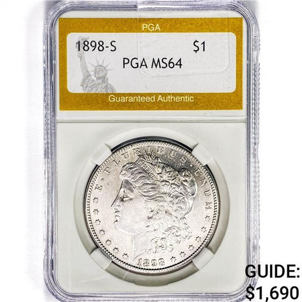 1898-S Morgan Silver Dollar PGA MS64