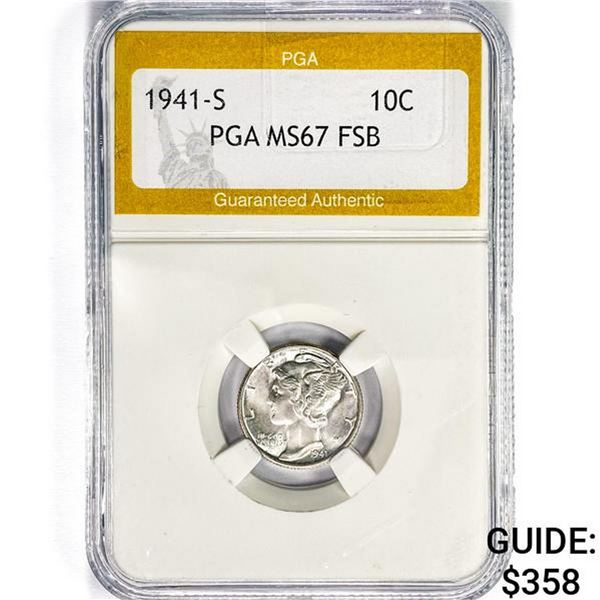 1941-S Mercury Silver Dime PGA MS67 FSB