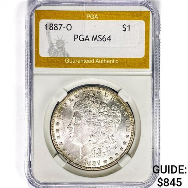 1887-O Morgan Silver Dollar PGA MS64
