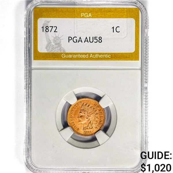 1872 Indian Head Cent PGA AU58