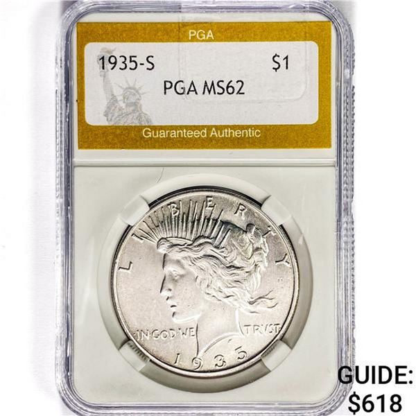 1935-S Silver Peace Dollar PGA MS62