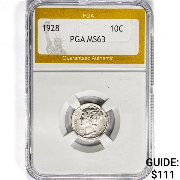 1928 Mercury Silver Dime PGA MS63