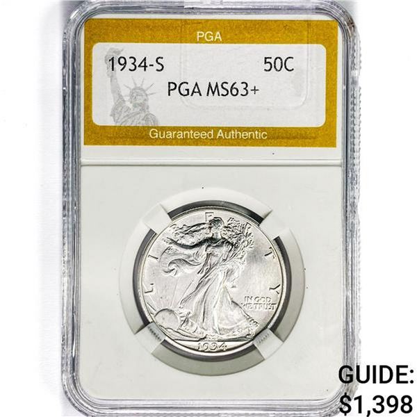 1934-S Walking Liberty Half Dollar PGA MS63+