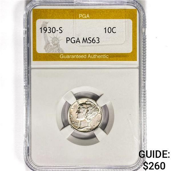 1930-S Mercury Silver Dime PGA MS63