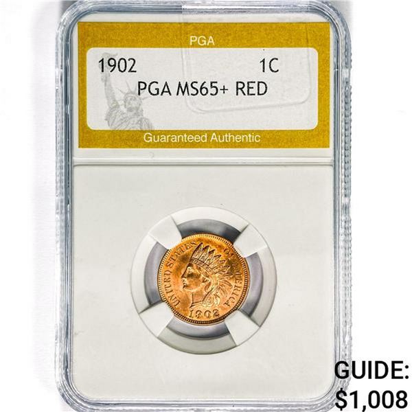 1902 Indian Head Cent PGA MS65+ RED