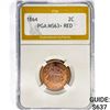 Image 1 : 1864 Two Cent Piece PGA MS63+ RED