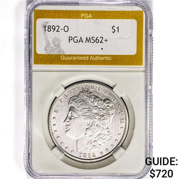 1892-O Morgan Silver Dollar PGA MS62+