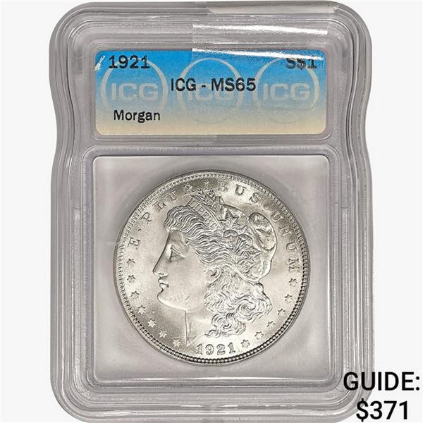 1921 Morgan Silver Dollar ICG MS65
