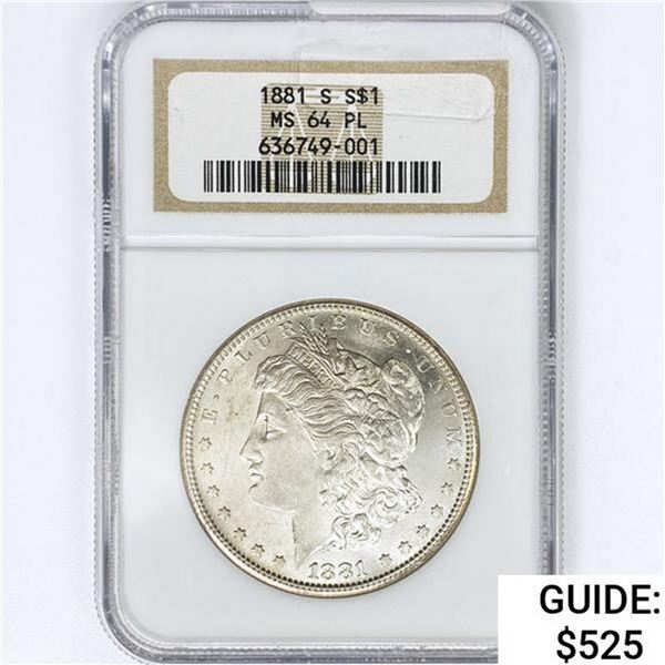 1881-S Morgan Silver Dollar NGC MS64 PL