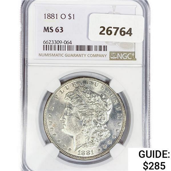 1881-O Morgan Silver Dollar NGC MS63