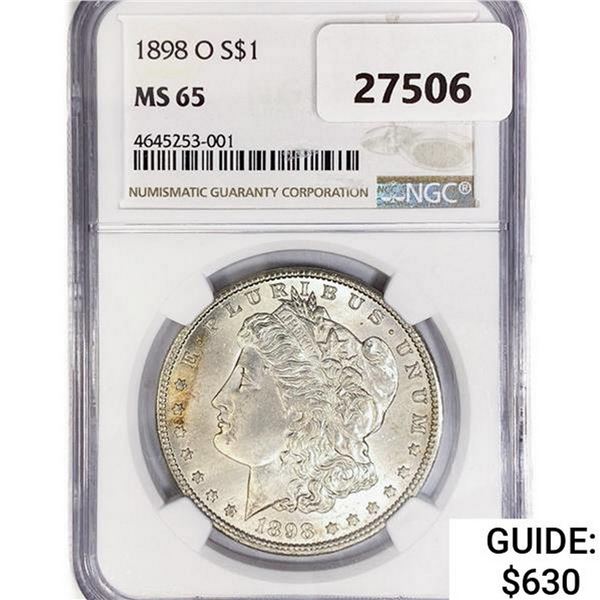 1898-O Morgan Silver Dollar NGC MS65