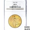 Image 1 : 1924 $20 Gold Double Eagle NGC MS63
