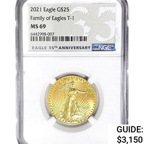 2021 US 1/2oz Gold $25 Eagle NGC MS69