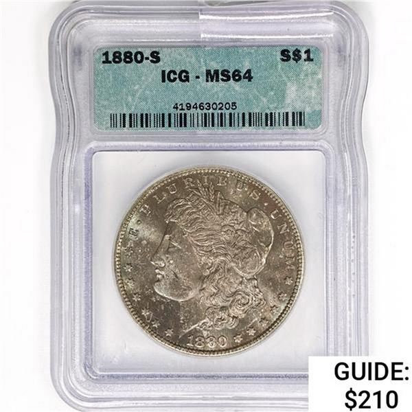 1880-S Morgan Silver Dollar ICG MS64