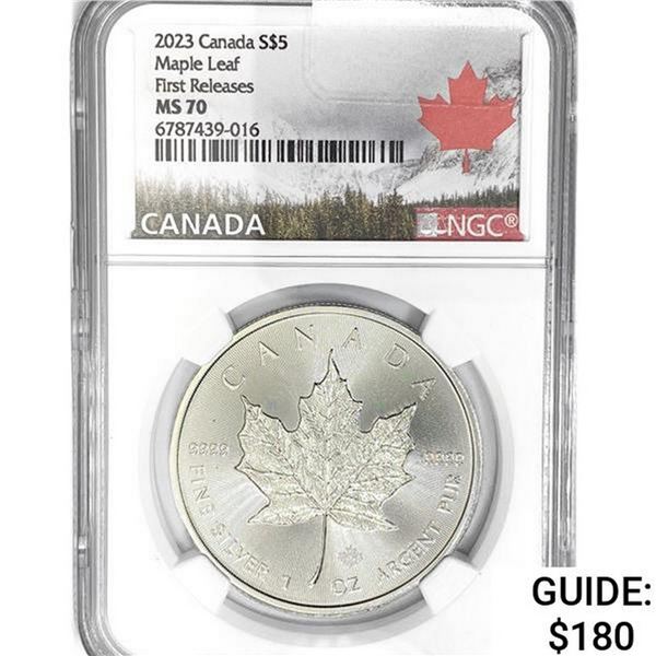 2023 Canada $5 1oz. Silver NGC MS70 1st Release