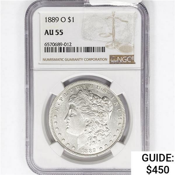 1889-O Morgan Silver Dollar NGC AU55