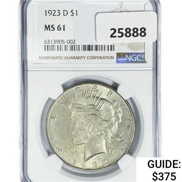 1923-D Silver Peace Dollar NGC MS61