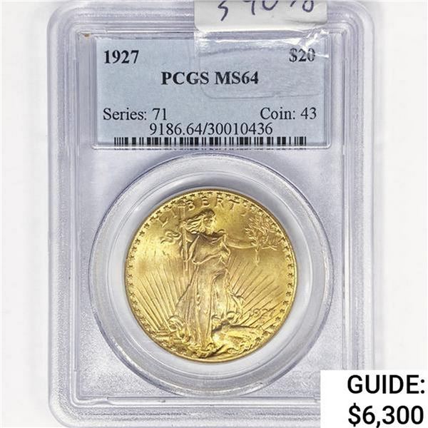 1927 $20 Gold Double Eagle PCGS MS64