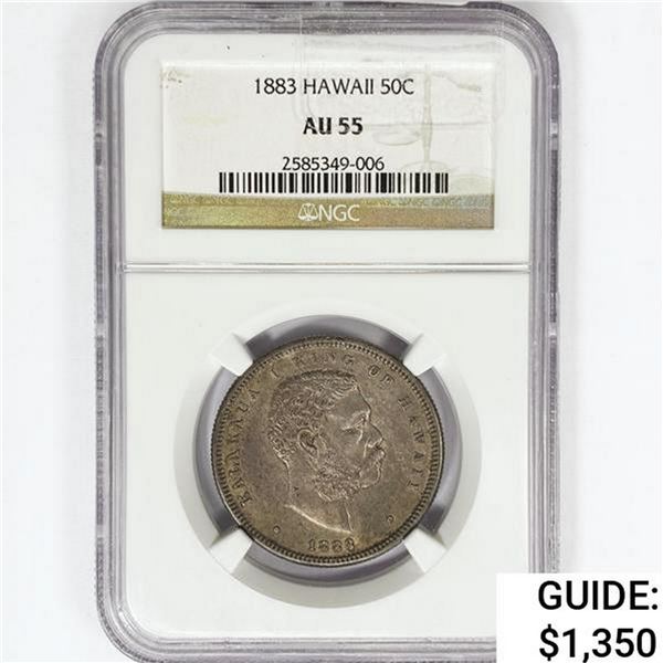 1883 Kingdom of Hawaii Half Dollar NGC AU55